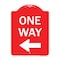 Signmission Designer Series Sign One Way Sign Left Arrow, Red & White Aluminum Sign, 18" x 24", RW-1824-23522 A-DES-RW-1824-23522 - alternate 1